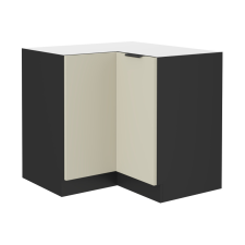  Alsó sarokszekrény, kasmír/fekete, ARAKA 90x90 DN 2F BB bútor