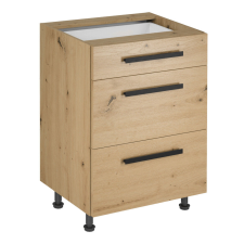  Alsó szekrény, artisan tölgy, fogantyúkkal, LANGEN D60S3 U bútor