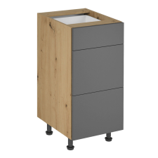  Alsó szekrény, artisan tölgy/szürke matt, LANGEN D40S3 P bútor