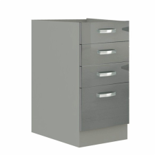  Alsó szekrény, szürke/szürke extra magasfényű, PRADO 40 D 4S bútor