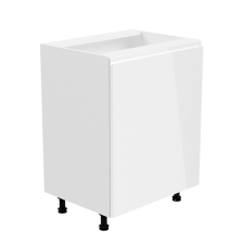  Alsószekrény, fehér/fehér extra magasfényű, jobbos, AURORA D601F bútor