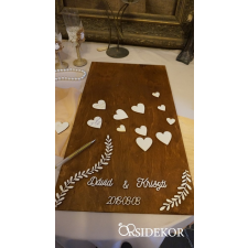  Alternatív vendégkönyv indás, szívekkel és lufikkal dekorációs kellék