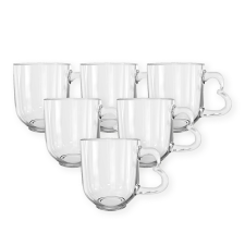 Altom Heart üveg bögre szett, 310 ml, 6 db bögrék, csészék