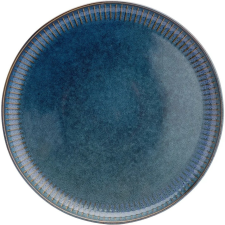 Altom Reactive Stripes porcelán lapostányér, 26 cm, kék tányér és evőeszköz