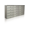 Alubox Társasházi postaláda 15 darabos beltéri és kültéri falra szerelhető szürke SLIM 5x3 levélszekrény galvanizált festett acél