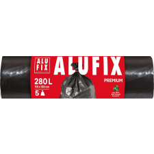ALUFIX Szemeteszsák, 280 l, 5 db, 115x135 cm, 60 µ, ALUFIX, fekete tisztító- és takarítószer, higiénia