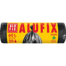 ALUFIX Szemeteszsák, 60 l, 20 db, 60x71 cm, 10 µ, ALUFIX Economy , fekete tisztító- és takarítószer, higiénia