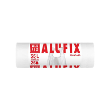 ALUFIX Szemeteszsák, köthető füllel, 35 l, 25 db, 53x60 cm, 10 µ, ALUFIX, fehér tisztító- és takarítószer, higiénia