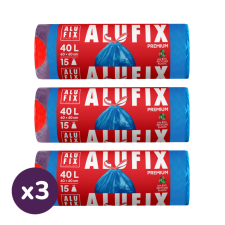 ALUFIX Szemeteszsák zárószalaggal, 40 liter (3x15 db) tisztító- és takarítószer, higiénia
