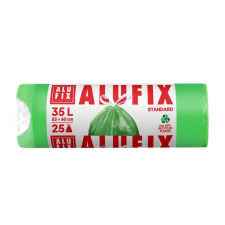 ALUFIX Szemeteszsák, zárószalagos, 35 l, 25 db, 53x60 cm, 15 , alufix, zöld mszh35uninew tisztító- és takarítószer, higiénia