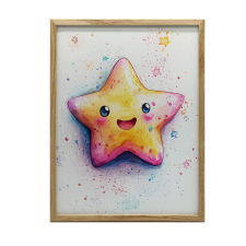  ALUMÍNIUM KERETES FALI PLAKÁT JOYFUL STAR 70x100 CM grafika, keretezett kép
