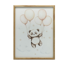 ALUMÍNIUM KERETES FALI PLAKÁT MOSOLYGÓ PANDA 70x100 CM grafika, keretezett kép