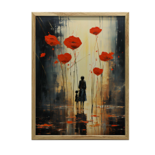 ALUMÍNIUM KERETES FALI PLAKÁT RAINY MELANCHOLY 30x40 CM grafika, keretezett kép