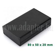  Alumínium műszerdoboz fekete 80x50x20 mm tápegység