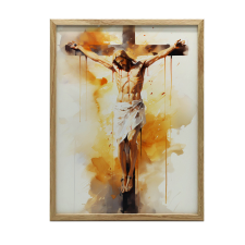 ALUMÍNÍV KERETES FALI PLAKÁT LOVE ON THE CROSS 50x70 CM grafika, keretezett kép