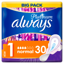 Always Platinum Normal (1-Es Méret) Szárnyas Egészségügyi Betét, 30 db intim higiénia