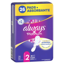Always Platinum Super egészségügyi betét szárnyas egészségügyi betét 26 db nőknek intim higiénia