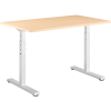 AlzaErgo Fixed Table FT1, fehér + TTE-12 laminált asztallap, 120×80 cm, nyír