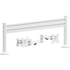 AlzaErgo Slatwall SWP110 sín fehér + SWDM210 tartóoszlopok fehér + SWAD510 tartók fehér tv állvány és fali konzol