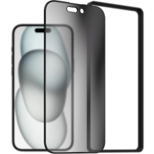 AlzaGuard FullCover Privacy Glass Protector iPhone 15 2.5D üvegfólia + felhelyező keret mobiltelefon kellék