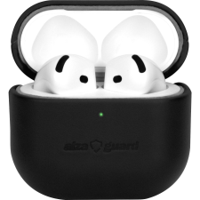  AlzaGuard Genuine Leather AirPods 4 fekete tok (AGD-ACL9B) fülhallgató, fejhallgató tok