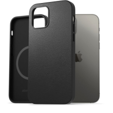 AlzaGuard Genuine Leather iPhone 12/12 Pro Magsafe fekete tok tok és táska