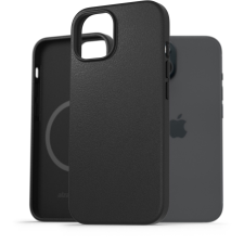 AlzaGuard Genuine Leather iPhone 15 Magsafe fekete tok (AGD-GLCM0005B) tok és táska