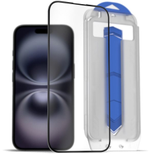 AlzaGuard Glass EasyFit DustFree 2 Pack iPhone 16 2.5D üvegfólia + felhelyező keret mobiltelefon kellék