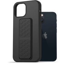 AlzaGuard Liquid Silicone Case with Stand az iPhone 13 Mini készülékhez fekete tok és táska