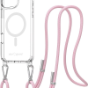 AlzaGuard Luxe Detach Lanyard Case Compatible with MagSafe for iPhone 16 Pro Max rózsaszín tok