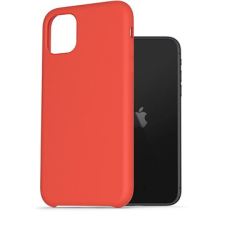 AlzaGuard Premium Liquid Silicon iPhone 11 - piros tok és táska