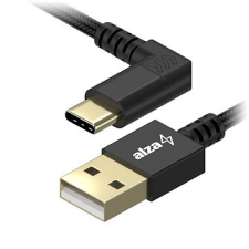 AlzaPower 90Core USB-A to USB-C 1m fekete kábel és adapter