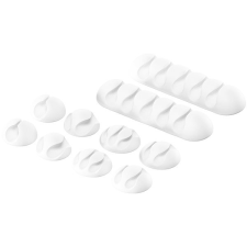 AlzaPower Cable Clips Mix 10 pcs fehér kábel és adapter