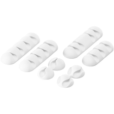 AlzaPower Cable Clips Mix 8 pcs fehér kábel és adapter