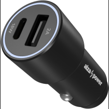 AlzaPower Car Charger P520 USB + USB-C Power Delivery - fekete (APW-CC2P3AB) mobiltelefon kellék