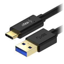 AlzaPower Core USB-C 3.1 Gen1, 1m fekete kábel és adapter