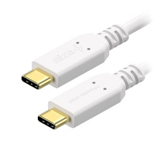 AlzaPower Core USB-C / USB-C 2.0, 3A, 60W, 1m fehér kábel és adapter
