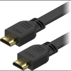 AlzaPower Flat HDMI 1.4 High Speed 4K, 1m - fekete (APW-CBHD14F010B)