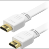 AlzaPower Flat HDMI 1.4 High Speed 4K, 2m - fehér (APW-CBHD14F020W)