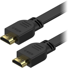 AlzaPower Flat HDMI 1.4 High Speed 4K 2m fekete kábel és adapter