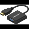 AlzaPower HDMI (M) to VGA (F) 0,18 m, matt fekete (APW-ADHDVG01A)