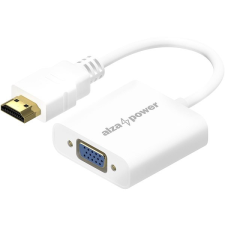 AlzaPower HDMI (M) to VGA (F) 0,18m, fehér kábel és adapter