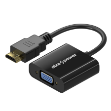  AlzaPower HDMI (M) to VGA (F) 0,18m, fényes fekete (APW-ADHDVG01B) kábel és adapter