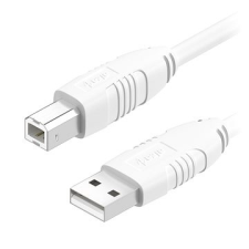 AlzaPower LinkCore USB A-B 2m fehér kábel és adapter