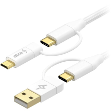 AlzaPower MultiCore 4in1 USB 60W 480Mbps 1m fehér kábel és adapter