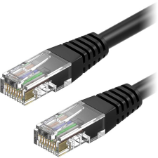 AlzaPower Patch CAT5E UTP 0,25m, fekete kábel és adapter