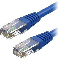 AlzaPower Patch CAT5E UTP 0,5m, kék kábel és adapter