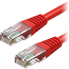 AlzaPower Patch CAT5E UTP 1m, piros kábel és adapter