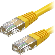 AlzaPower Patch CAT5E UTP 1m, sárga kábel és adapter