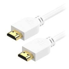 AlzaPower Premium HDMI 2.0 High Speed 4K 1,5 m fehér kábel és adapter